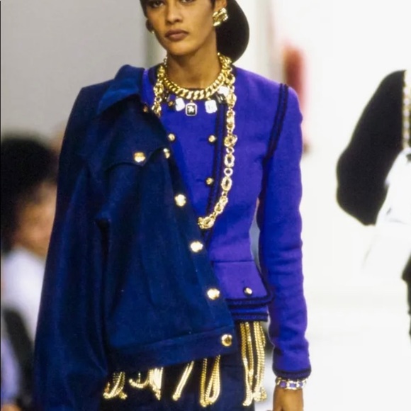 CHANEL ❌SOLD❌ICONIC SUPERMODEL FRINGE CHAIN BLACK LEATHER BELT VINTAGE 1991 - Picture 11 of 14